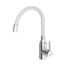 Смеситель для кухни Dorff Logic D3007633, с гибким изливом, белый матовый