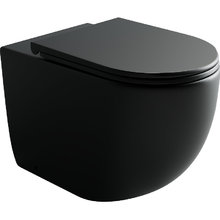 Приставной унитаз Ceramicanova Metropol CN4004MB безободковый, быстросъемная крышка-сиденье микролифт, цвет черный матовый