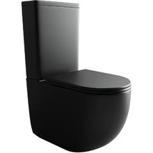 Унитаз-компакт Ceramicanova Metropol CN4001-BMB/CN4001-TMB, безободковый, быстросъемная крышка-сиденье микролифт, цвет черный матовый