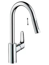 Смеситель для кухни Hansgrohe Focus 31815000 выдвижной излив, хром