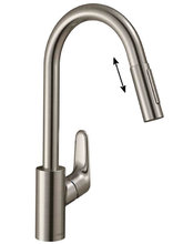 Смеситель Hansgrohe Focus 31815800 для кухни, выдвижной излив, цвет сталь