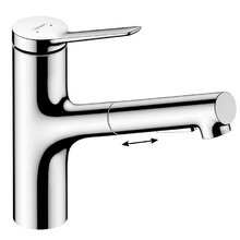 Смеситель Hansgrohe Zesis 74800000 M33 для кухонной мойки, с выдвижным изливом, хром глянцевый