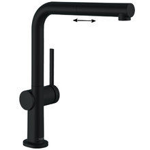 Кухонный смеситель Hansgrohe Talis M54 72809670, с вытяжным изливом, в комплекте с коробом sBox для шланга, чёрный матовый