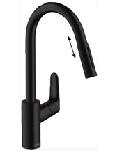 Смеситель для кухни Hansgrohe Focus 31815670 выдвижной излив, черный матовый