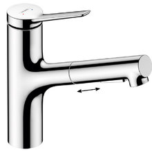 Смеситель Hansgrohe Zesis 74801000 M33 для кухонной мойки, 160 с выдвижным изливом, хром глянцевый