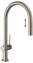 Кухонный смеситель Hansgrohe Talis M54, 72801800, с вытяжным изливом, в комплекте с коробом sBox для шланга, 2 режима струи, под сталь