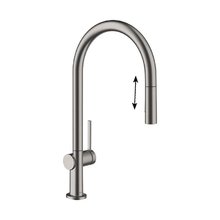 Кухонный смеситель Hansgrohe Talis 210 M54 2jet sBox, с вытяжным душем, шлифованный черный хром, 72801340