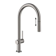 Смеситель Hansgrohe Talis 210 M54, для кухонной мойки, с вытяжным изливом, шлифованный черный хром, 72800340