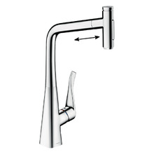 Смеситель для кухни Hansgrohe Metris Select 73820000 M71, с выдвижным двухрежимным изливом 320, хром