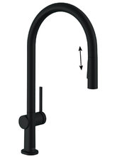 Смеситель Hansgrohe Talis 210 M54, для кухонной мойки, с вытяжным изливом, чёрный матовый, 72800670