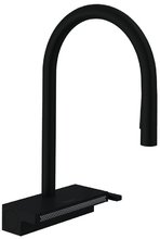 Кухонный смеситель Hansgrohe Aquno Select M81, 73831670, ComfortZone 170, с вытяжным изливом, 3 режима струи, черный матовый
