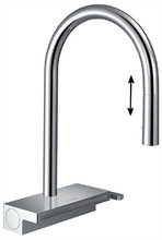 Кухонный смеситель Hansgrohe Aquno Select M81, 73831000, ComfortZone 170, с вытяжным изливом, 3 режима струи, хром