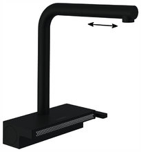 Кухонный смеситель Hansgrohe Aquno Select M81, 73830670, ComfortZone 250, с вытяжным изливом, 2 режима струи, черный матовый