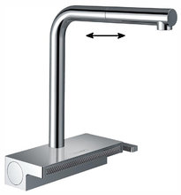 Кухонный смеситель Hansgrohe Aquno Select M81, 73830000, ComfortZone 250, с вытяжным изливом, 2 режима струи, хром