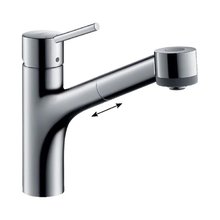 Смеситель Hansgrohe Talis 73860000, для кухонной мойки, с вытяжным изливом, цвет хром