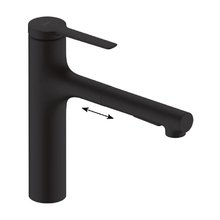 Смеситель Hansgrohe Zesis, lite 74804670, для кухонной мойки, с вытяжным изливом, цвет черный матовый