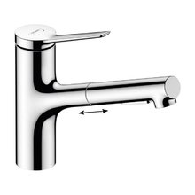 Смеситель Hansgrohe Zesis, lite 74803000, для кухонной мойки, с вытяжным изливом, цвет хром
