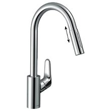 Смеситель Hansgrohe Focus Eco, 73895000, для кухонной мойки, с вытяжным изливом, цвет хром