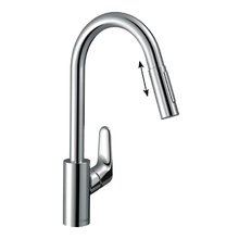 Смеситель Hansgrohe Focus, 73880000, для кухонной мойки, с вытяжным изливом, цвет хром