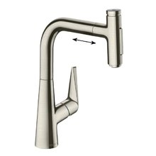 Смеситель Hansgrohe Talis Select, 73868800, для кухонной мойки, с вытяжным изливом, цвет нержавеющая сталь