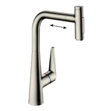 Смеситель Hansgrohe Talis Select, 73867800, для кухонной мойки, с вытяжным изливом, цвет нержавеющая сталь