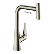 Смеситель Hansgrohe Talis Select, 73853800, для кухонной мойки, с вытяжным изливом, цвет нержавеющая сталь