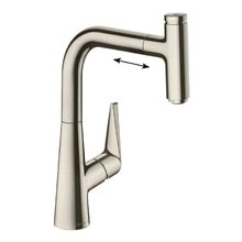 Смеситель Hansgrohe Talis Select, 73852800, для кухонной мойки, с вытяжным изливом, цвет нержавеющая сталь