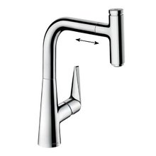 Смеситель Hansgrohe Talis Select, 73852000, для кухонной мойки, с вытяжным изливом, цвет хром
