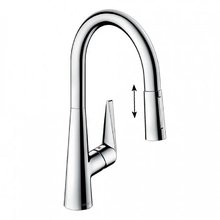 Смеситель Hansgrohe Talis 73851000, для кухонной мойки, с вытяжным изливом, цвет хром