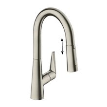 Смеситель Hansgrohe Talis 73850800, для кухонной мойки, с вытяжным изливом, цвет нержавеющая сталь