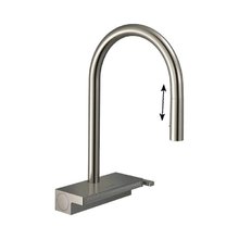 Смеситель Hansgrohe Aquno Select 73837800, для кухонной мойки, с вытяжным изливом, цвет нержавеющая сталь