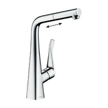 Смеситель Hansgrohe Metris Eco, 73828000, для кухонной мойки, с вытяжным изливом, цвет хром