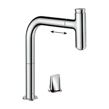 Смеситель Hansgrohe Metris Select Eco, 73825000, для кухонной мойки, с вытяжным изливом, цвет хром
