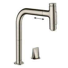 Смеситель Hansgrohe Metris Select 73819800, для кухонной мойки, с вытяжным изливом, цвет нержавеющая сталь
