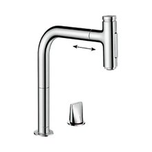 Смеситель Hansgrohe Metris Select 73819000, для кухонной мойки, с вытяжным изливом, цвет хром