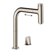 Смеситель Hansgrohe Metris Select 73804800, для кухонной мойки, с вытяжным изливом, цвет нержавеющая сталь