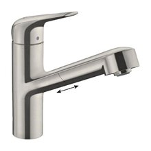 Смеситель Hansgrohe Focus M42, 71829800, для кухонной мойки, с вытяжным изливом, цвет нержавеющая сталь