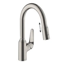 Смеситель Hansgrohe Focus M42, 71821800, для кухонной мойки, с вытяжным изливом, цвет нержавеющая сталь