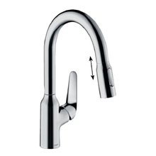 Смеситель Hansgrohe Focus M42, 71821000, для кухонной мойки, с вытяжным изливом, цвет хром