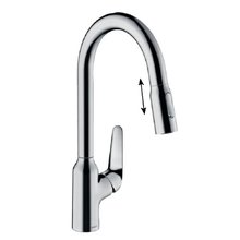 Смеситель Hansgrohe Focus M42, 71820000, для кухонной мойки, с вытяжным изливом, цвет хром