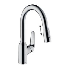 Смеситель Hansgrohe Focus M42, для кухонной мойки, с вытяжным изливом, цвет хром, 71801000