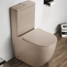 Унитаз компакт Ceramalux NС, безободковый, крышка микролифт, капучино, 2166XMC