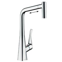 Смеситель Hansgrohe Metris M71, Eco, для кухонной мойки, с вытяжным изливом, цвет хром, 14780000