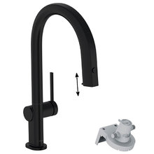 Смеситель Hansgrohe Aqittura 76803670 M91 для кухонной мойки, с вытяжным изливом, с подключением к фильтру, черный матовый