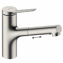 Смеситель Hansgrohe Zesis 74800800 M33 для кухонной мойки, с выдвижным изливом, под сталь