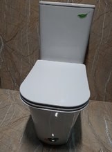 Напольный безободковый унитаз-компакт CeramaLux 1222А, крышка микролифт, тонкая, белый