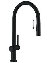 Кухонный смеситель Hansgrohe Talis M54, 72842670, с вытяжным изливом, 2 режима струи, Eco, чёрный матовый