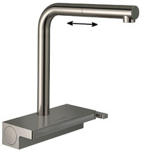 Кухонный смеситель Hansgrohe Aquno Select M81, 73830800, ComfortZone 250, с вытяжным изливом, 2 режима струи, под сталь