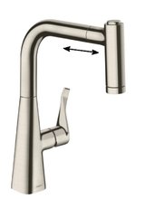 Смеситель Hansgrohe Metris 220 73800800 для кухонной мойки, сталь