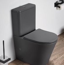 Унитаз компакт Ceramalux NС, безободковый, крышка микролифт, темно-серый матовый, 2179XMDH